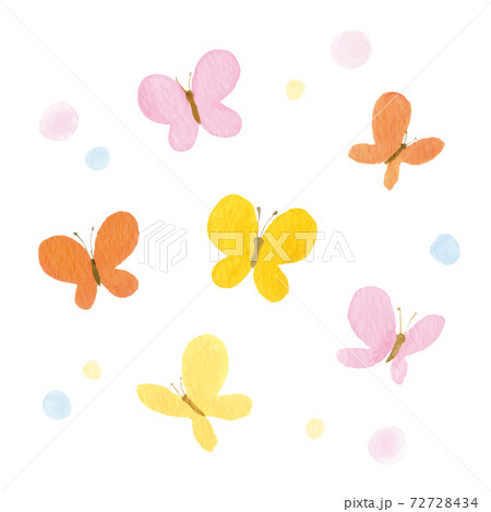 蝶々の水彩イラストのイラスト素材
