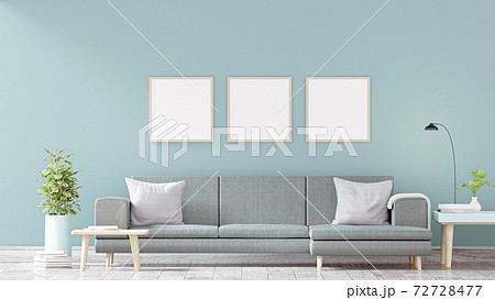 Modern vintage interior of living room - 3D Rendering Modern vintage interior of living room - 3D Rendering 72728477