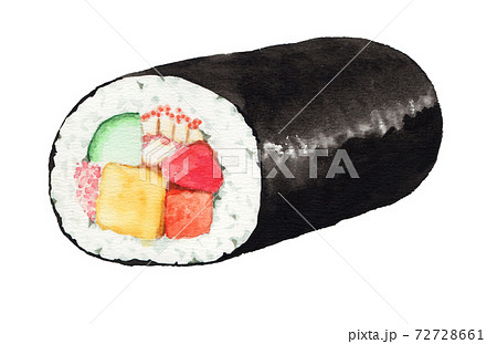アナログ水彩節分恵方巻海鮮 72728661