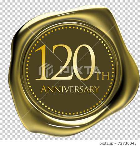 120週年金封蠟風格會徽矢量插圖背景透明 72730043