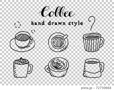 Hand Painted Coffee Illustration Set Mug Stock Illustration