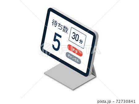 順番待ち・受付システムのイラスト素材 72730841