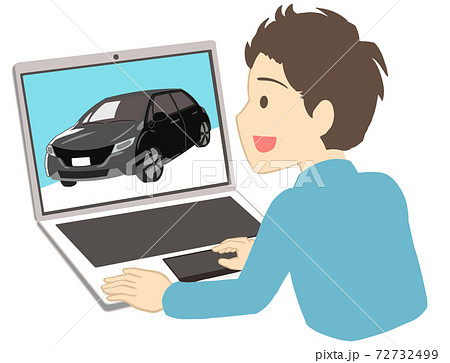 ネットで普通自動車を見る　男性(線無し) 72732499