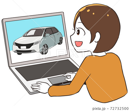 ネットで普通自動車を見る 女性 ネットで普通自動車を見る 女性 72732500