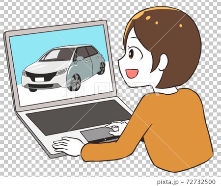 ネットで普通自動車を見る 女性 ネットで普通自動車を見る 女性 72732500