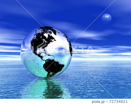 Earth and moon 72734021