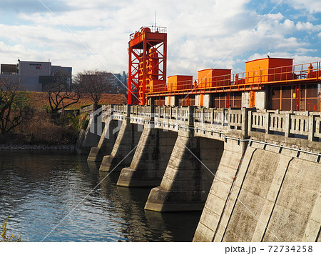 旧岩淵水門の写真素材