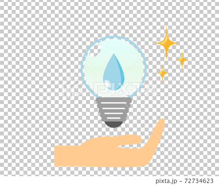 Environment / ecology vector illustration set hand light bulb Environment / ecology vector illustration set hand light bulb 72734623