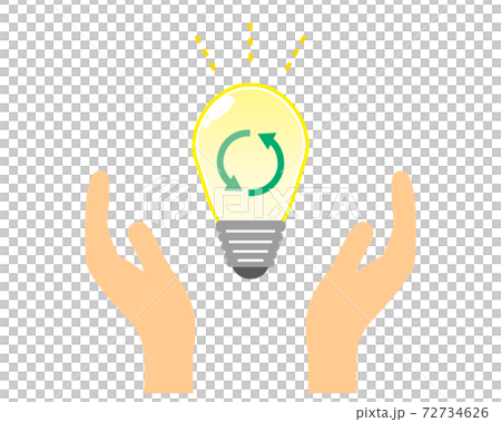 Environment / ecology vector illustration set hand light bulb Environment / ecology vector illustration set hand light bulb 72734626