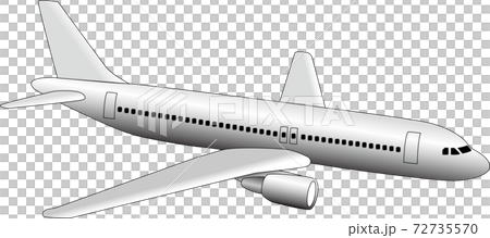 白い背景に白い飛行機のイラスト素材