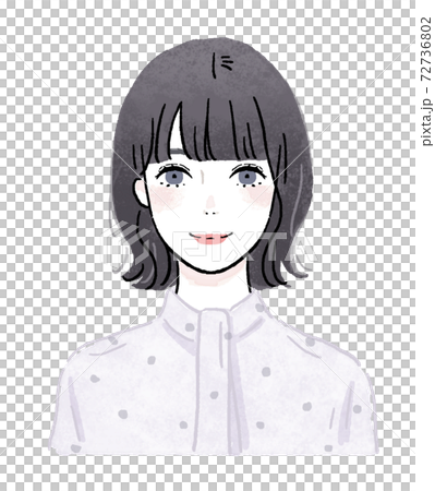 女性 上半身 の水彩風イラストのイラスト素材