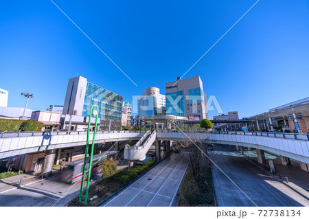 日本の川崎都市景観 溝の口駅（武蔵溝ノ口駅）前などを望む 72738134