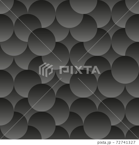 Black abstract background. 3d seamless geometric pattern. Vector illustration EPS10. Stylish template made out of repeating circles. Granules, powder, balls. 72741327