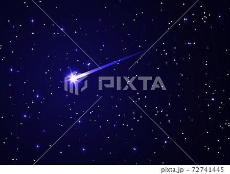 shooting star background against dark blue starry night sky, brightest star in the Sky vector illustration, Conjunction of Comet and Galaxy shooting star background against dark blue starry night sky, brightest star in the Sky vector illustration, Conjunction of Comet and Galaxy 72741445