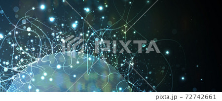 Quantum processing. Deep learning artificial intelligence. Future new technology  for business or science presentation 72742661