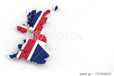 United Kingdom map with United Kingdom flag Union Jack 3D rendering United Kingdom map with United Kingdom flag Union Jack 3D rendering 72744609