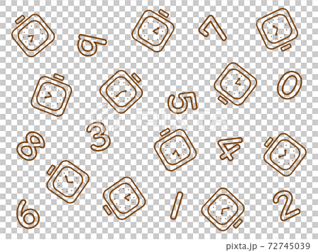 Clock and number background 01 - Stock Illustration [72745039] - PIXTA
