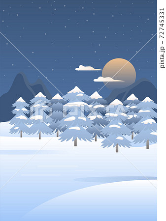 冬 雪景色 背景 72745331