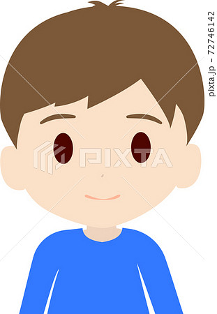可愛い男の子供の上半身イラストのイラスト素材