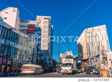 日本の東京都市景観 二子玉川駅前などを望む 日本の東京都市景観 二子玉川駅前などを望む 72747304