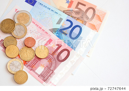 旧ユーロ紙幣と硬貨の写真素材 [72747644] - PIXTA