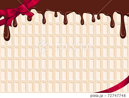 チョコレートが垂れている背景 ホワイトチョコのイラスト素材