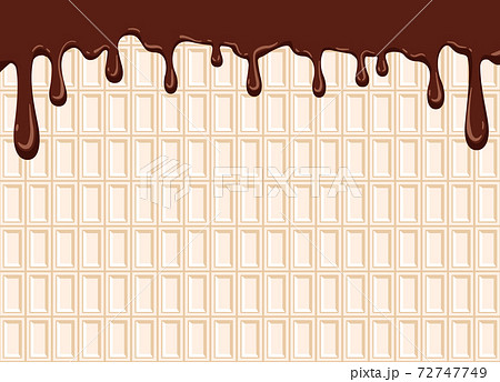 チョコレートが垂れている背景 ホワイトチョコのイラスト素材