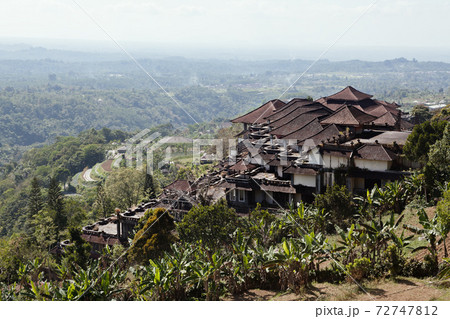 Abandoned hotel with view of Agung volcano in Bali island 72747812