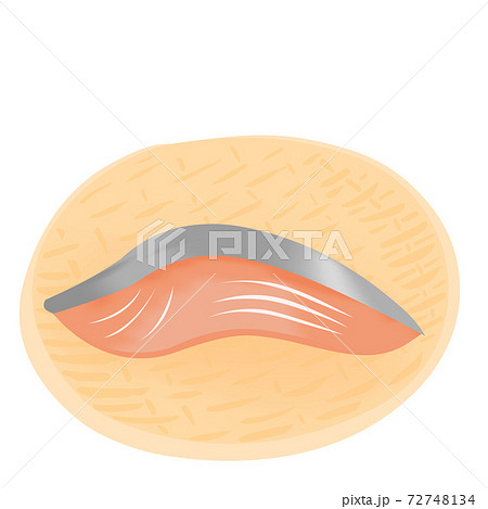 魚の切り身 鮭 ざるの上の鍋の食材イラスト のイラスト素材