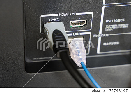 テレビのHDMI 端子とケーブル 72748197