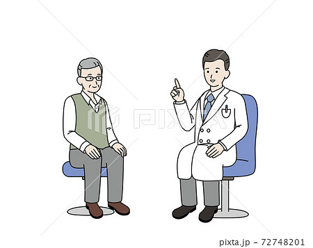 内科　整形外科　年配の男性　患者　説明する医師 72748201