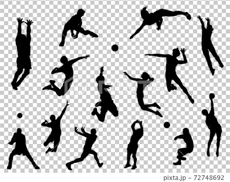 Volleyball_silhouette_set Volleyball_silhouette_set 72748692