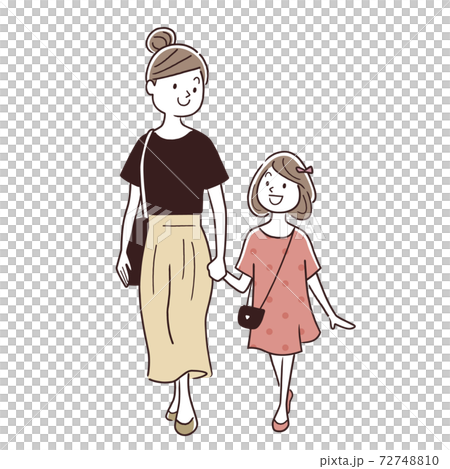 ベクターイラスト素材:親子で買い物 ベクターイラスト素材:親子で買い物 72748810