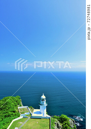 北海道 青空と青い海の地球岬 北海道 青空と青い海の地球岬 72748981
