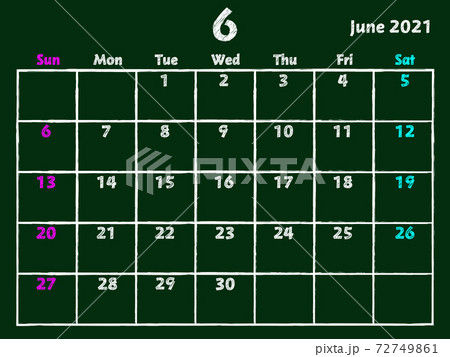 21年6月カレンダーのイラスト素材