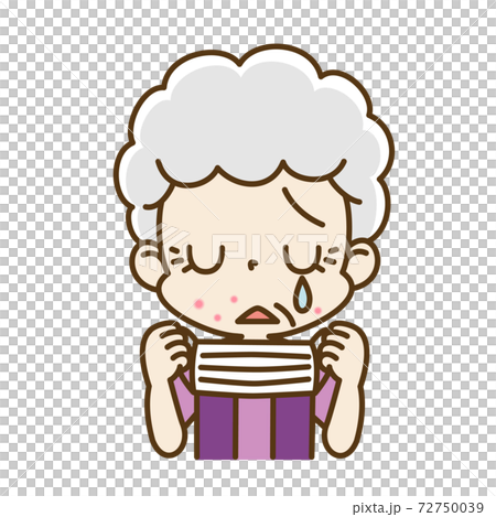 Elderly woman with rough skin in a mask Elderly woman with rough skin in a mask 72750039
