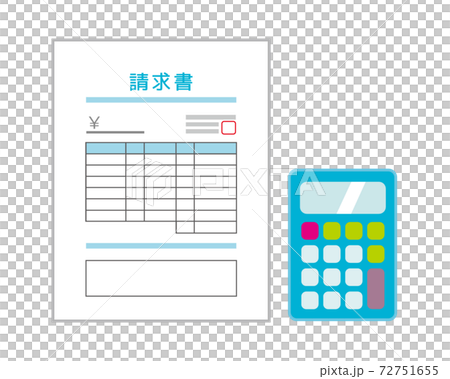請求書のベクターイラスト　書類　判子　 72751655
