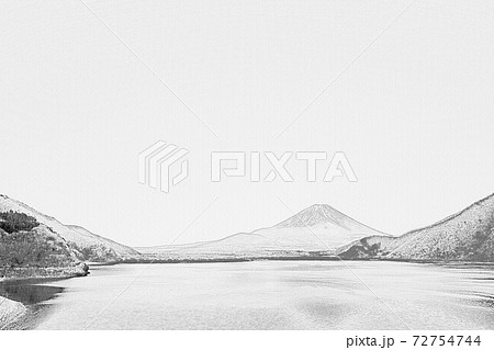 富士山 鉛筆画イメージのイラスト素材 [72754744] - PIXTA