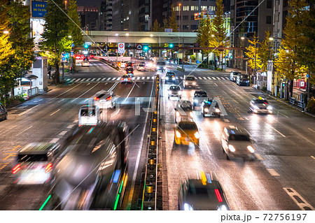 《東京都》東京交通イメージ・車の光跡 《東京都》東京交通イメージ・車の光跡 72756197