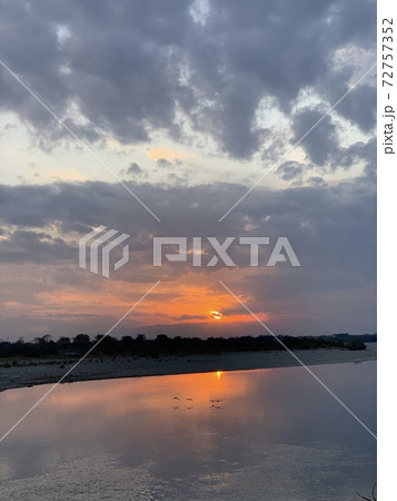 鳥と夕焼け 鳥と夕焼け 72757352