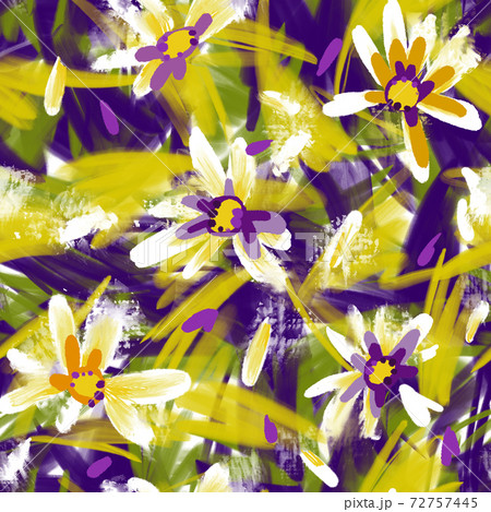 Abstract floral seamless pattern with large daisies Abstract floral seamless pattern with large daisies 72757445