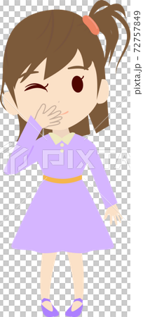 笑う可愛い女の子供のイラストのイラスト素材