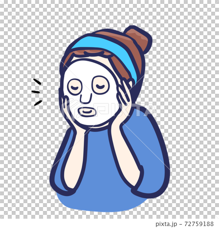 フェイスパックする女性のイラスト フェイスパックする女性のイラスト 72759188
