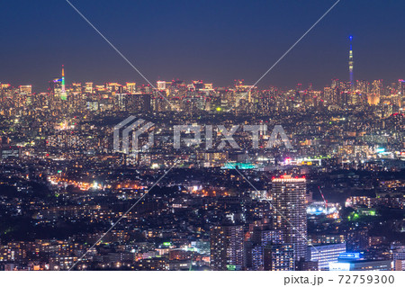 《東京都》東京の夜景・スカイライン 《東京都》東京の夜景・スカイライン 72759300