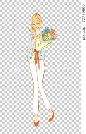 花束を持つ女性 花束 女性 プレゼント ギフト 花束を持つ女性 花束 女性 プレゼント ギフト 72759600