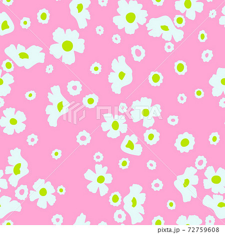 Daisy flowers vector background. Small size meadow flowers isolated. Seamless pattern. Flat simple design. Daisy flowers vector background. Small size meadow flowers isolated. Seamless pattern. Flat simple design. 72759608