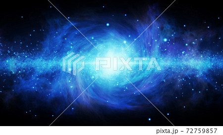 宇宙 銀河誕生 背景 シアン系のイラスト素材
