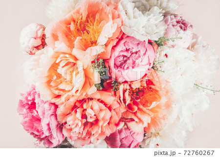 Fresh bunch of pink peonies Fresh bunch of pink peonies 72760267