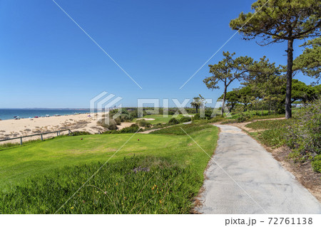 Resort luxury beaches, golf courses with palm trees, overlooking the sea for tourists to relax. Resort luxury beaches, golf courses with palm trees, overlooking the sea for tourists to relax. 72761138