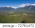Aerial of Rio Negro village, Llancahue, Hornopiren at Austral, Route 7, Chile, South America. 72761472